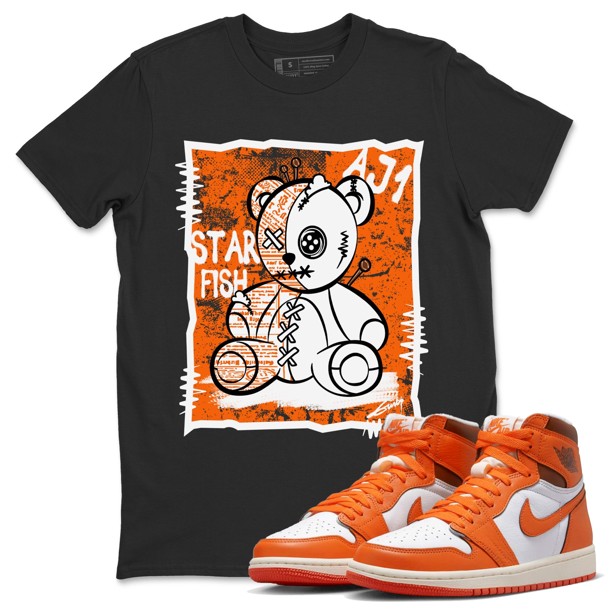 Jordan 1 Starfish Shirt To Match Jordans Vintage Bear Sneaker Tees Jordan 1 Starfish Drip Gear Zone Sneaker Matching Clothing Unisex Shirts