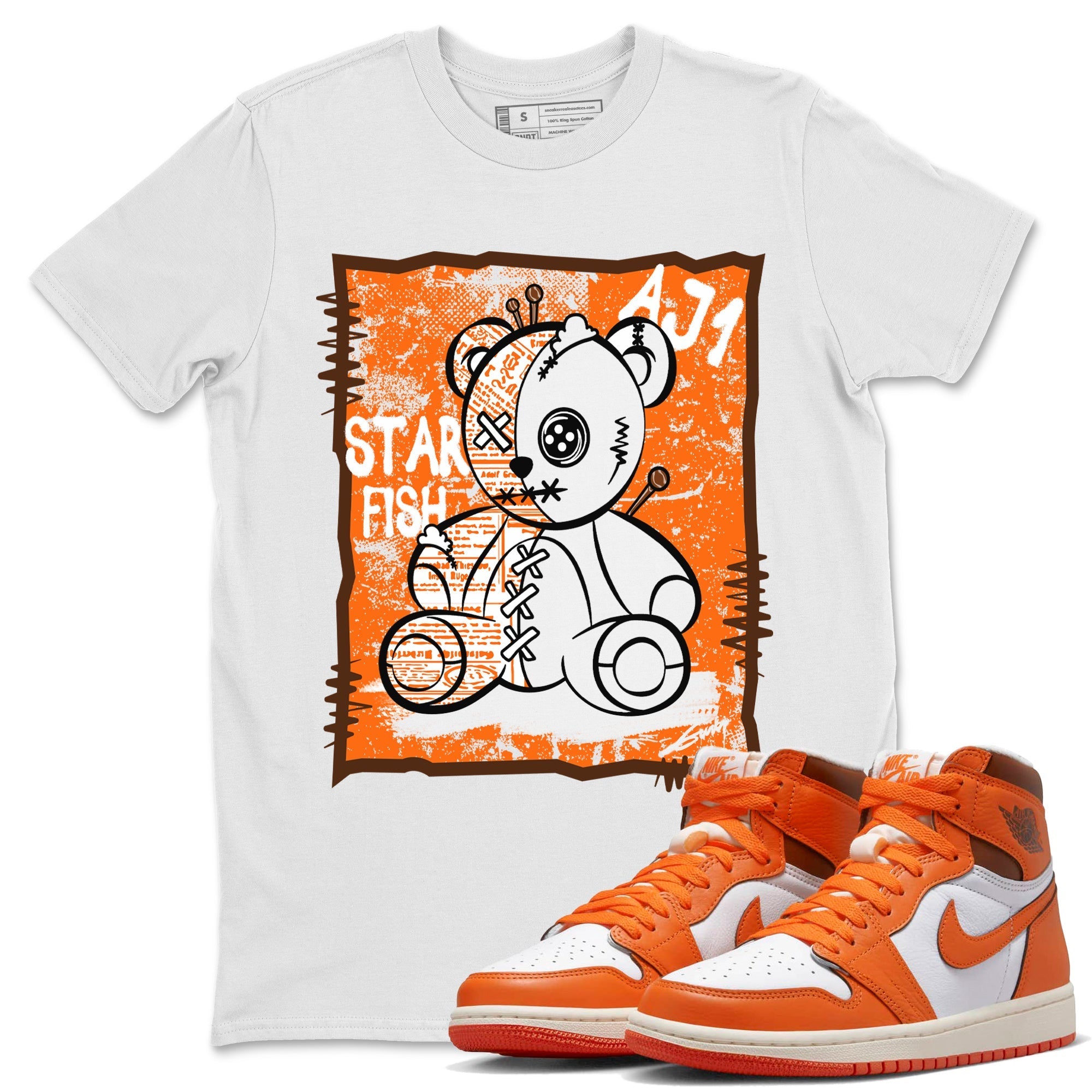 Jordan 1 Starfish Shirt To Match Jordans Vintage Bear Sneaker Tees Jordan 1 Starfish Drip Gear Zone Sneaker Matching Clothing Unisex Shirts