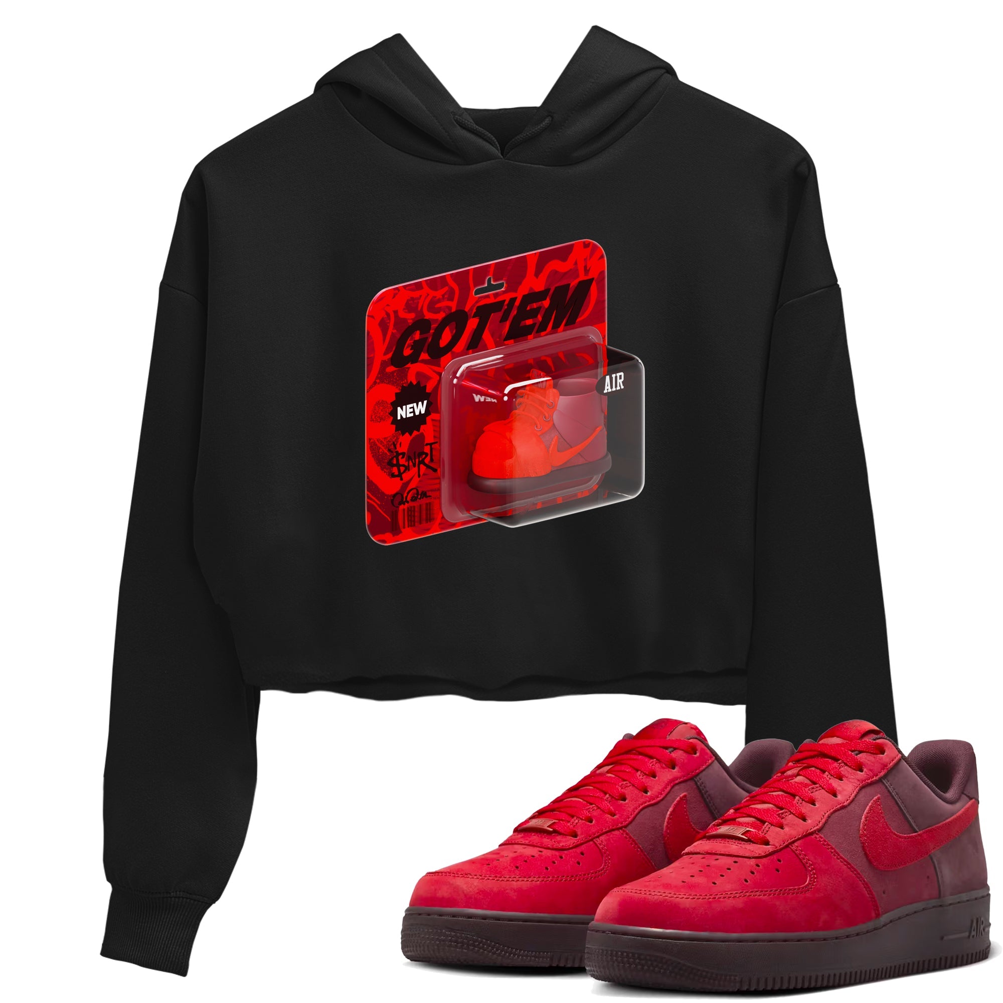 Air Force 1 Layers of Love shirt to match jordans Vintage Toy Packaging sneaker tees af1 Layers of Love Drip Gear Zone Black 1 crop length shirt