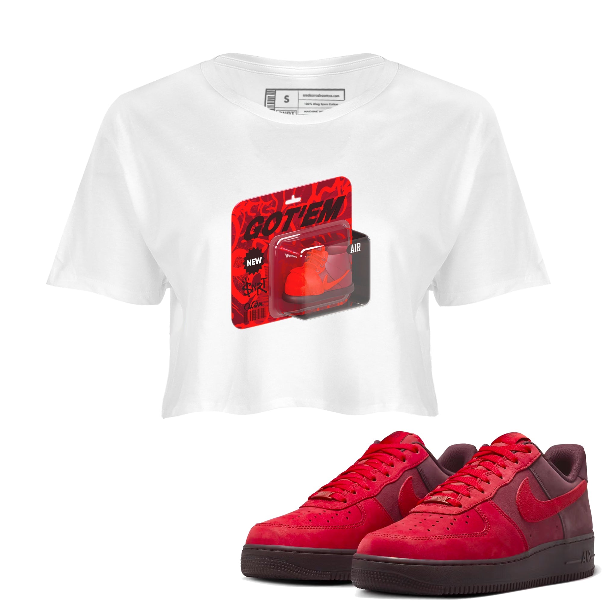 Air Force 1 Layers of Love shirt to match jordans Vintage Toy Packaging sneaker tees af1 Layers of Love Drip Gear Zone White 1 crop length shirt
