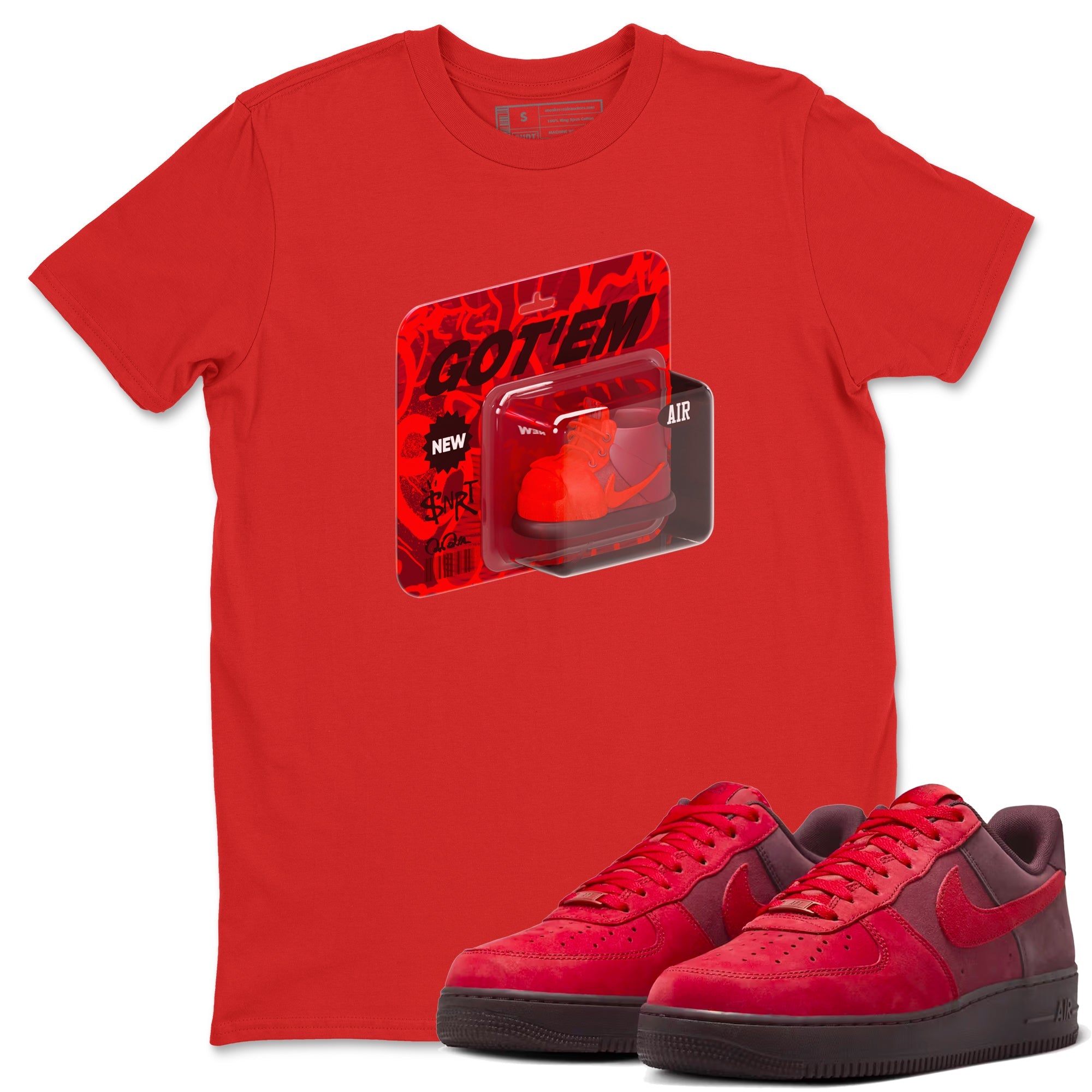 Air Force 1 Layers of Love shirt to match jordans Vintage Toy Packaging sneaker tees af1 Layers of Love Drip Gear Zone unisex cotton Red 1 crew neck shirt