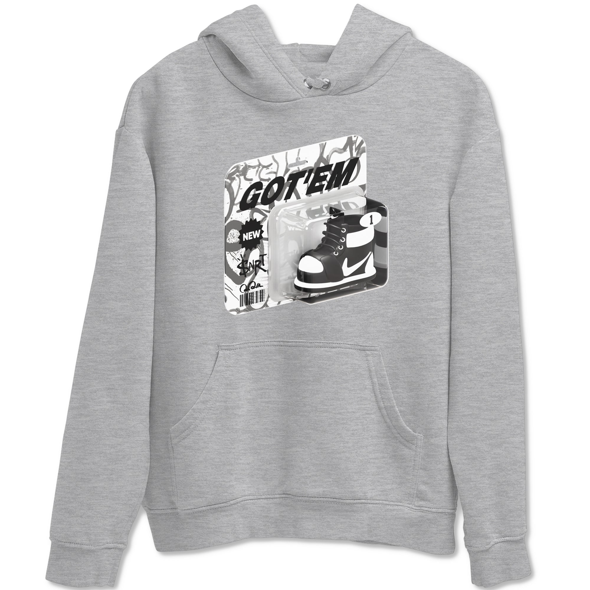 1s Black White shirt to match jordans Vintage Toy Packaging sneaker tees Air Jordan 1 High OG Black White Drip Gear Zone unisex cotton Heather Grey 2 crew neck shirt