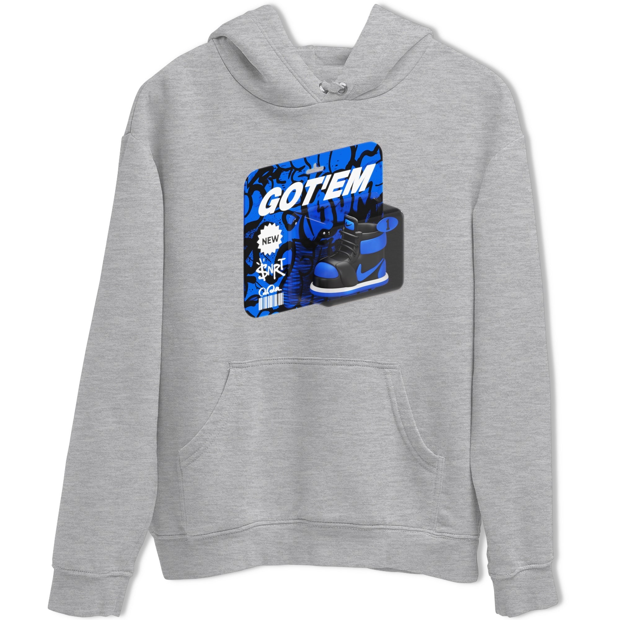 Air Jordan 1 Royal Reimagined shirt to match jordans Vintage Toy Packaging sneaker tees AJ1 Royal Reimagined Drip Gear Zone Unisex Sneaker Tees and Sneaker Match T-Shirt Heather Grey 2 T-Shirt