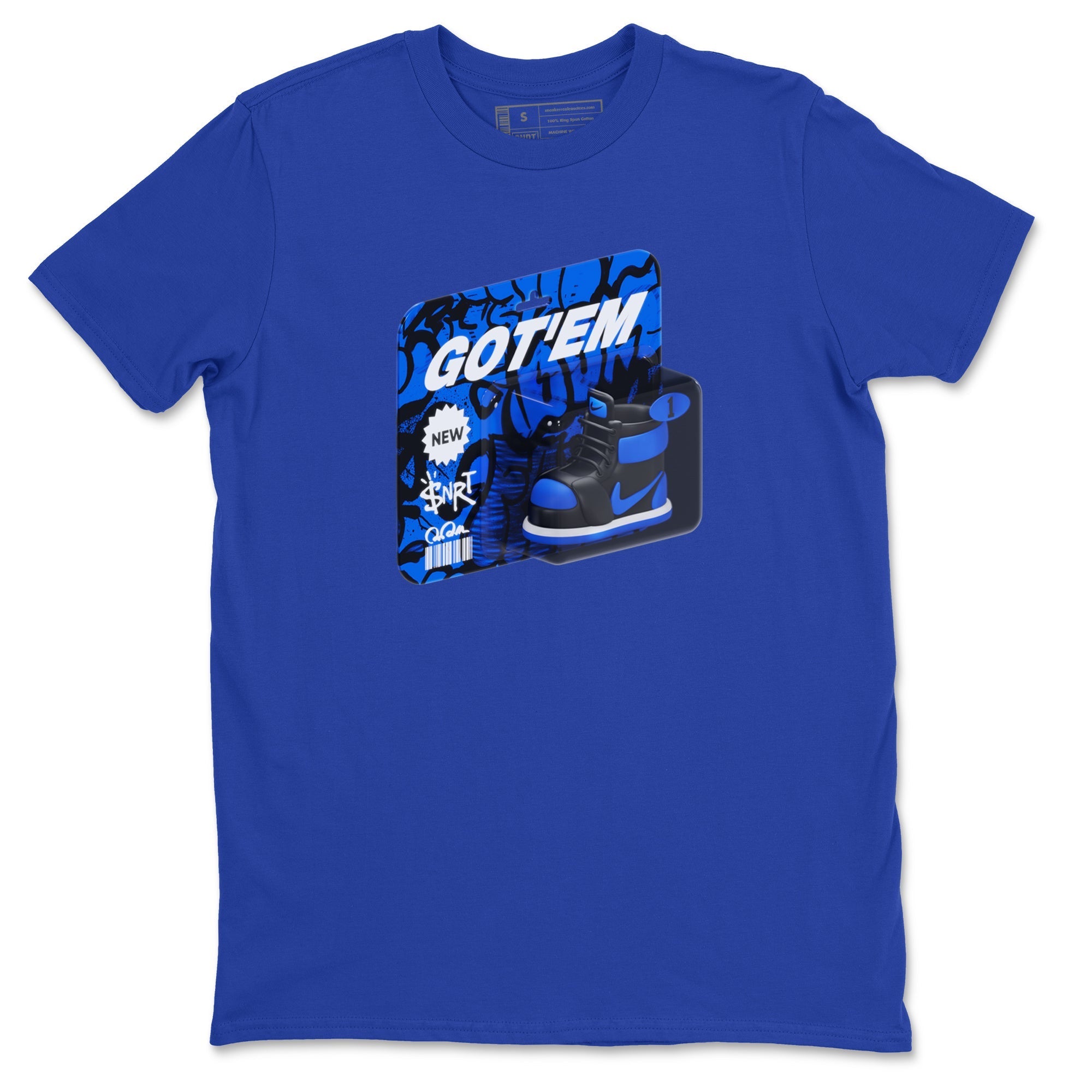 Air Jordan 1 Royal Reimagined shirt to match jordans Vintage Toy Packaging sneaker tees AJ1 Royal Reimagined Drip Gear Zone Unisex Sneaker Tees and Sneaker Match T-Shirt Royal Blue 2 T-Shirt