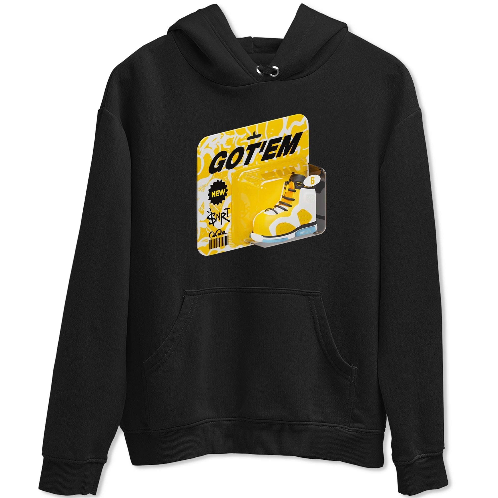 Air Jordan 6 Yellow Ochre shirt to match jordans Vintage Toy Packaging sneaker tees streetwear brand AJ6 Yellow Ochre Drip Gear Zone Brand Unisex Black 2 T-Shirt