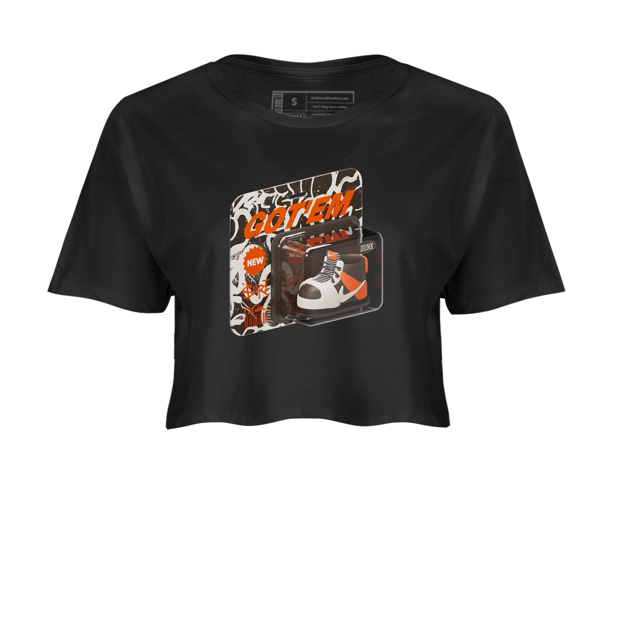 Dunk Red Panda shirt to match jordans Vintage Toy Packaging sneaker tees Nike Dunk LowRed Panda Drip Gear Zone Sneaker T-Shirts Black 2 Crop T-Shirt