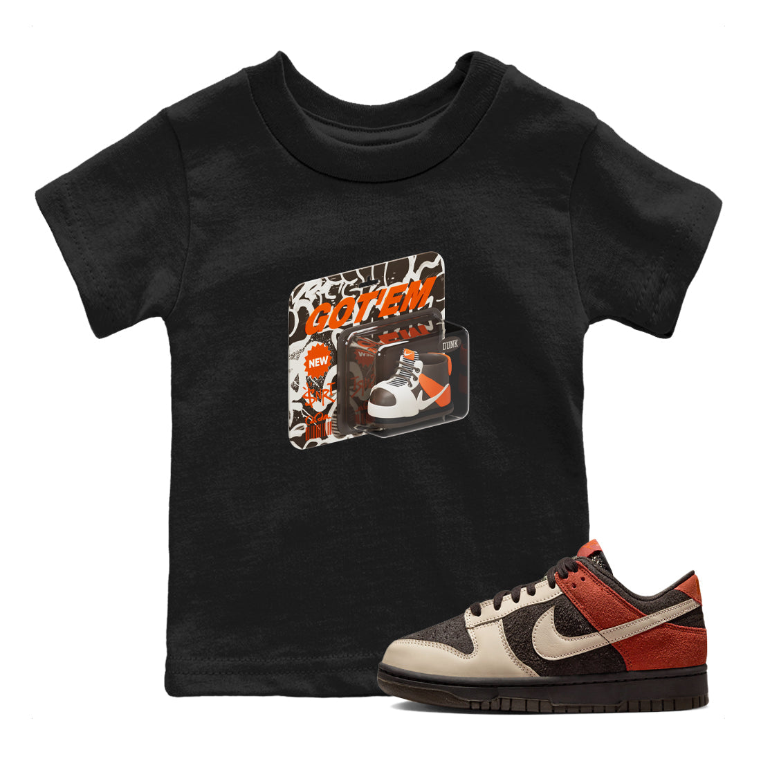 Dunk Red Panda shirt to match jordans Vintage Toy Packaging sneaker tees Nike Dunk LowRed Panda Drip Gear Zone Sneaker T-Shirts Youth and Baby Black 1 T-Shirt