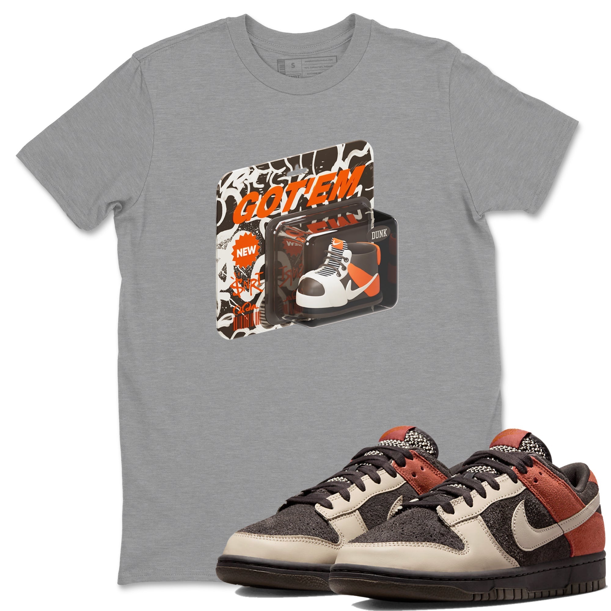 Dunk Red Panda shirt to match jordans Vintage Toy Packaging sneaker tees Nike Dunk LowRed Panda Drip Gear Zone Sneaker T-Shirts Crew Neck Casual Fit Heather Grey 1 T-Shirt
