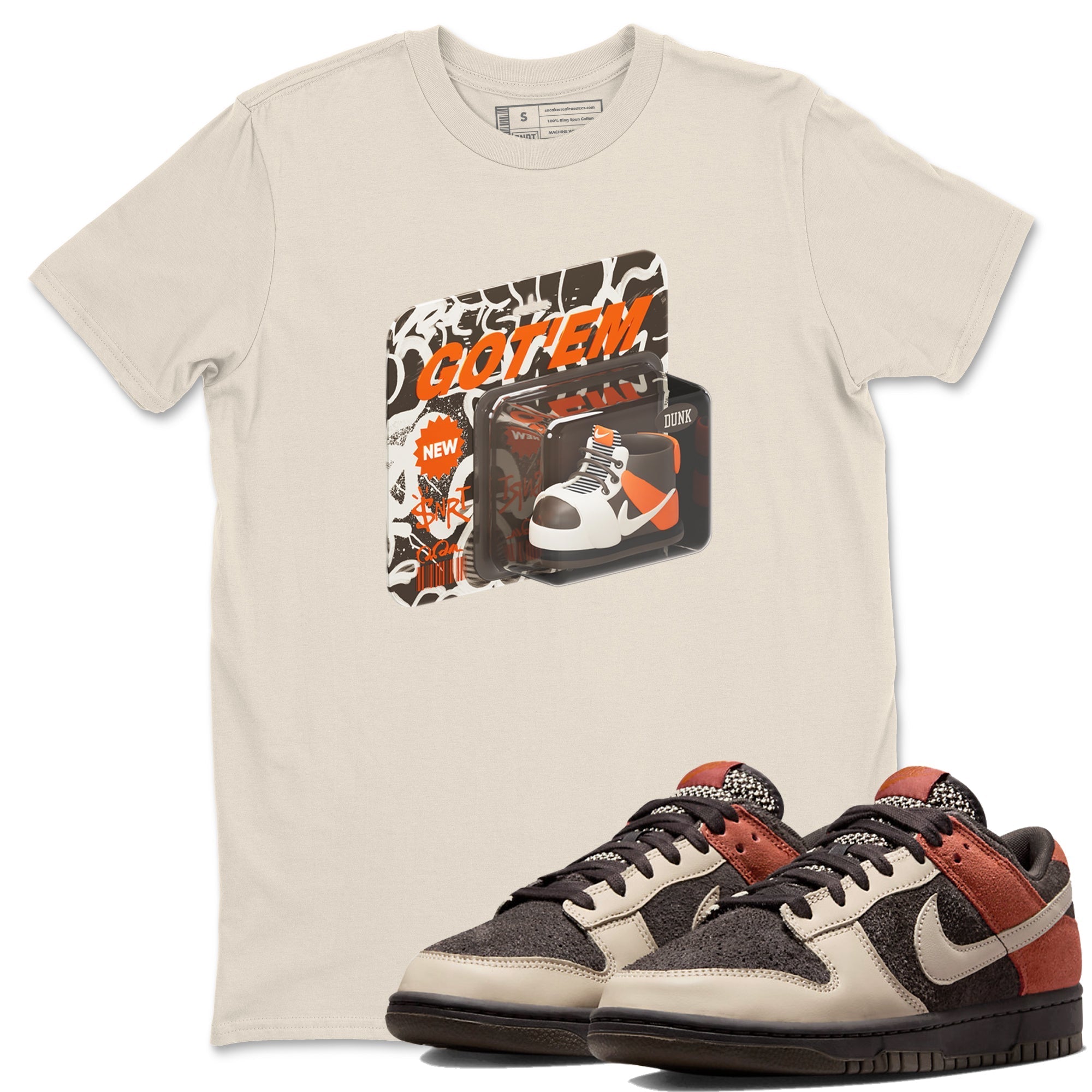 Dunk Red Panda shirt to match jordans Vintage Toy Packaging sneaker tees Nike Dunk LowRed Panda Drip Gear Zone Sneaker T-Shirts Crew Neck Casual Fit Natural 1 T-Shirt