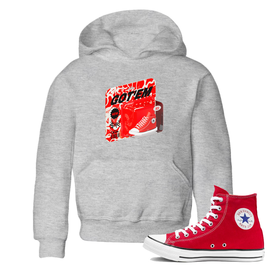 Converse High Top Red shirt to match sneakers Vintage Toy Packing sneaker tees Shoes Match Converse High Top Red Drip Gear Zone Sneaker Tee Baby Toddler Heather Grey 1 T-Shirt