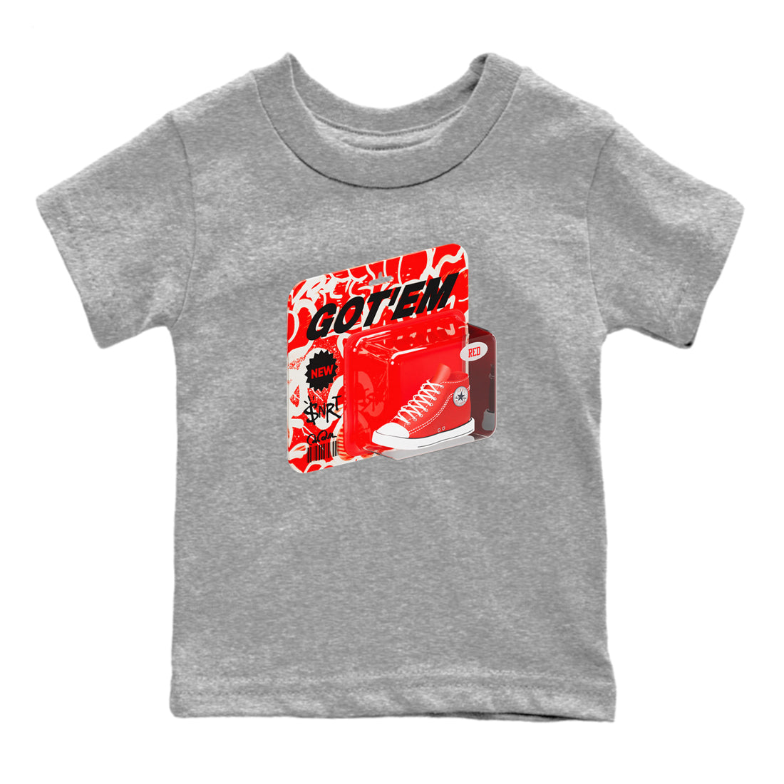 Converse High Top Red shirt to match sneakers Vintage Toy Packing sneaker tees Shoes Match Converse High Top Red Drip Gear Zone Sneaker Tee Baby Toddler Heather Grey 2 T-Shirt