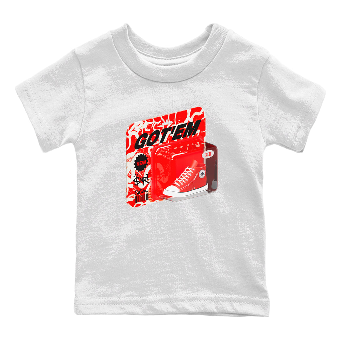 Converse High Top Red shirt to match sneakers Vintage Toy Packing sneaker tees Shoes Match Converse High Top Red Drip Gear Zone Sneaker Tee Baby Toddler White 2 T-Shirt