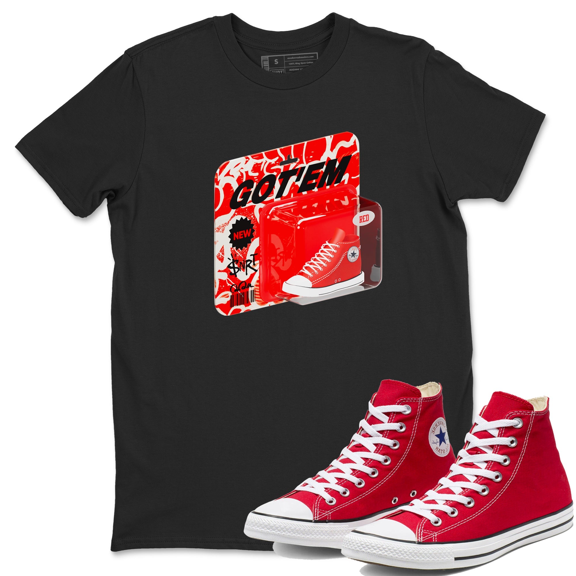 Converse High Top Red shirt to match sneakers Vintage Toy Packing sneaker tees Shoes Match Converse High Top Red Drip Gear Zone Sneaker Tee Unisex Black 1 T-Shirt