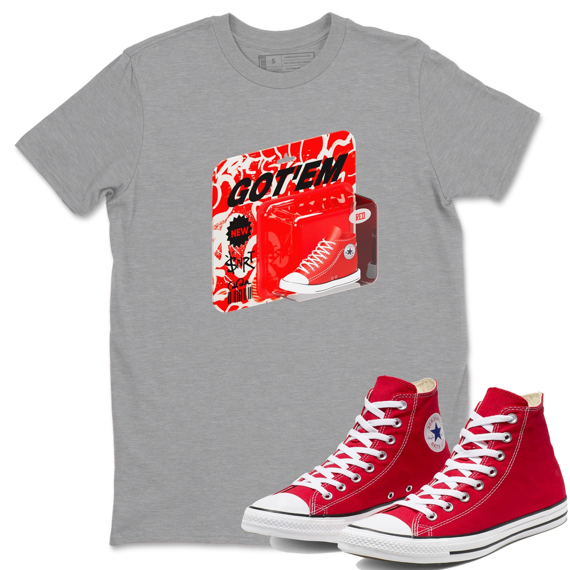 Converse High Top Red shirt to match sneakers Vintage Toy Packing sneaker tees Shoes Match Converse High Top Red Drip Gear Zone Sneaker Tee Unisex Heather Grey 1 T-Shirt
