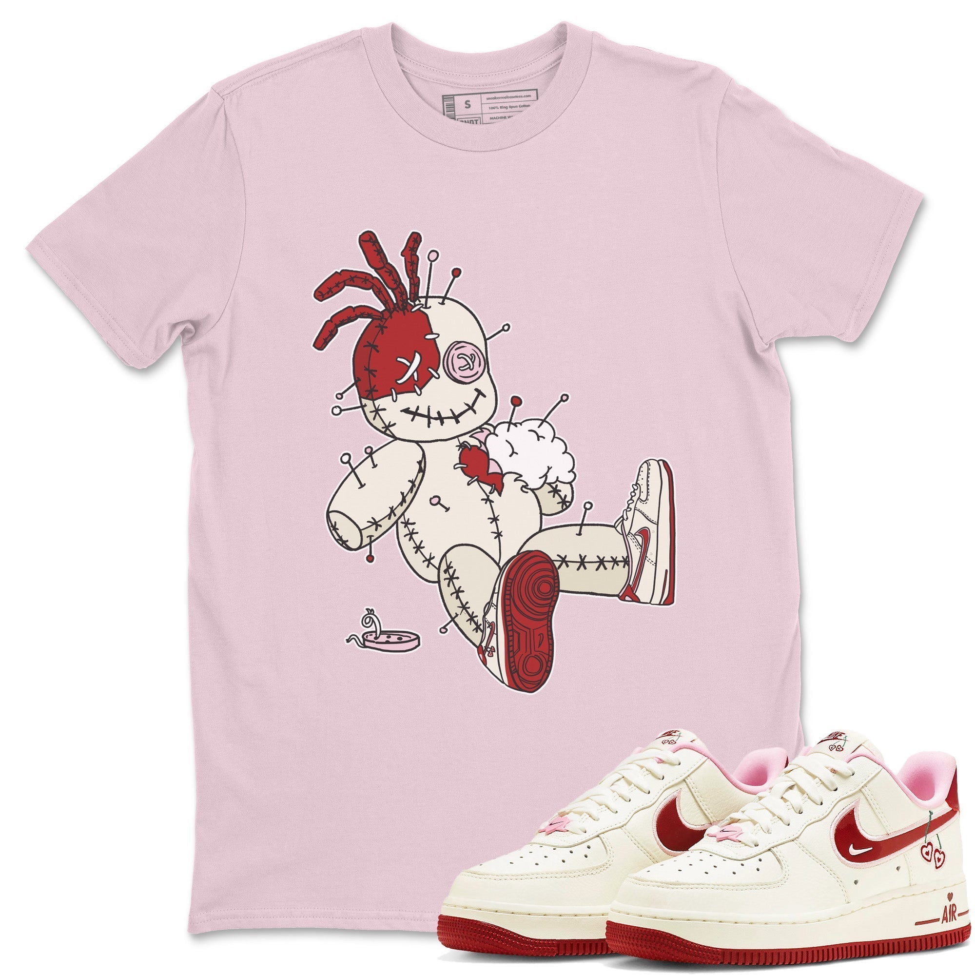 Air Force 1 Valentines Day Sneaker Match Tees Voodoo Doll Sneaker Tees Air Force 1 Valentines Day Jordan to match sneaker T-Shirt Crew Neck Shirts