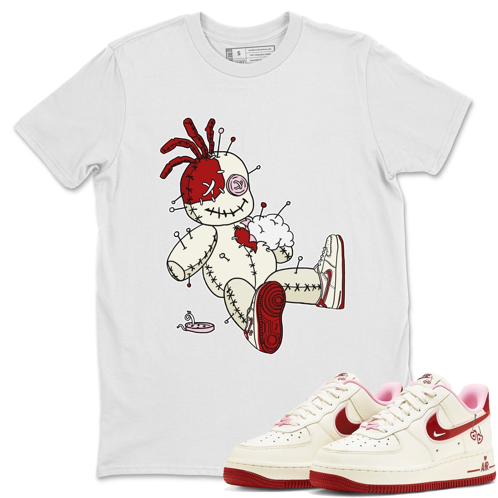 Air Force 1 Valentines Day Sneaker Match Tees Voodoo Doll Sneaker Tees Air Force 1 Valentines Day Jordan to match sneaker T-Shirt Crew Neck Shirts