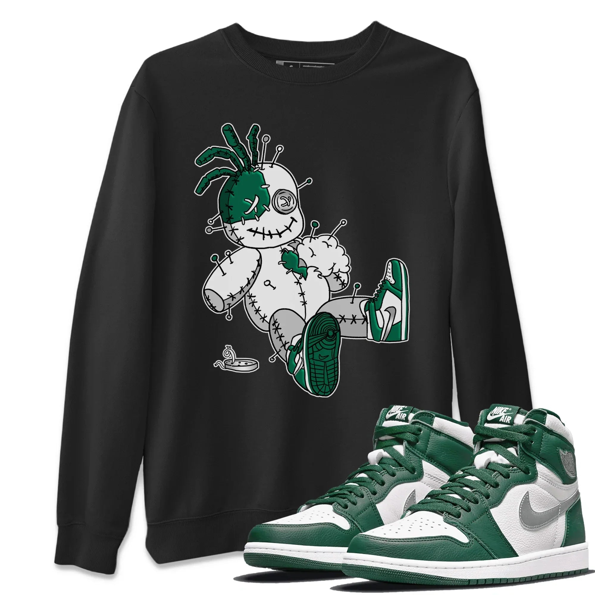 Jordan 1 Gorge Green Sneaker Matching T-Shirt Voodoo Doll Sneaker Tees Jordan 1 Gorge Green Sneaker Release Tees Crew Neck Tees