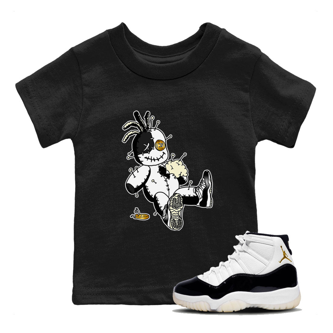 Air Jordan 11 Gratitude shirt to match jordans Voodoo Doll sneaker tees Jordan 11 Retro Gratitude Drip Gear Zone Sneaker Matching Cotton Shirt baby toddler Black 1 cotton Shirt
