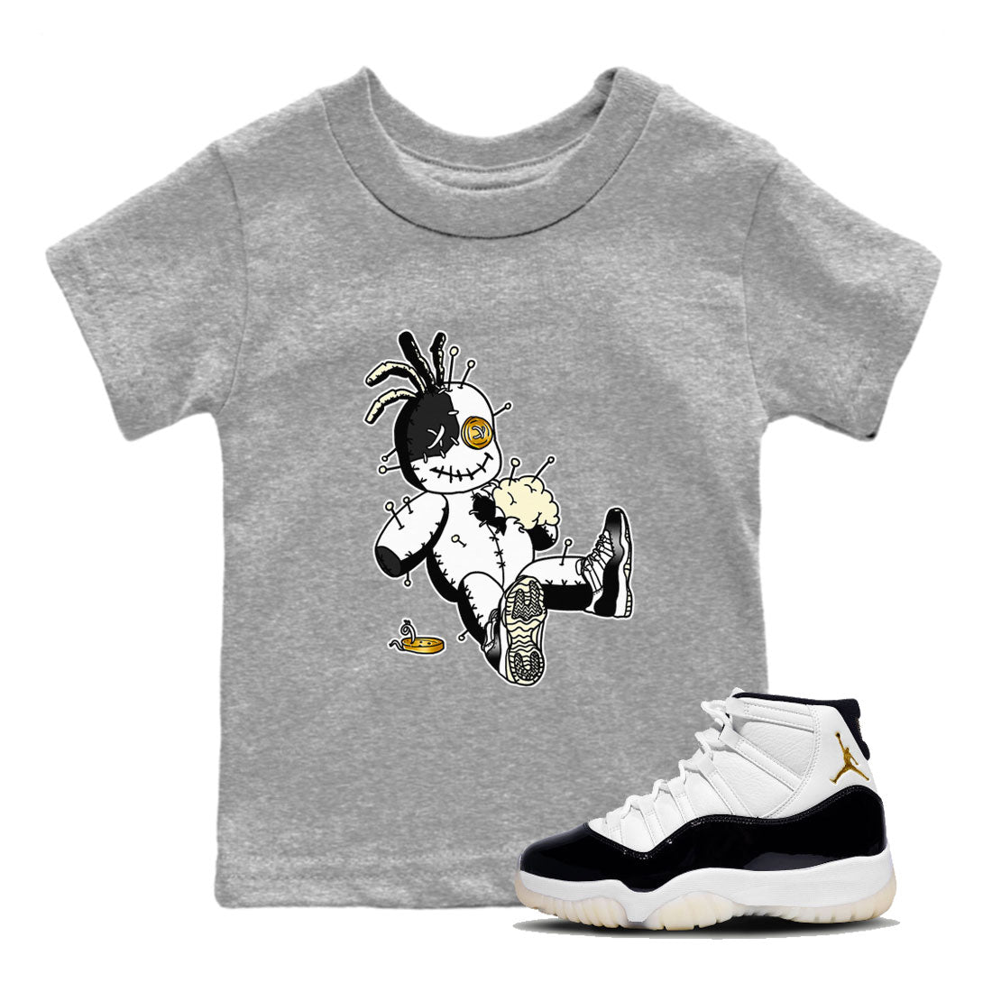 Air Jordan 11 Gratitude shirt to match jordans Voodoo Doll sneaker tees Jordan 11 Retro Gratitude Drip Gear Zone Sneaker Matching Cotton Shirt baby toddler Heather Grey 1 cotton Shirt