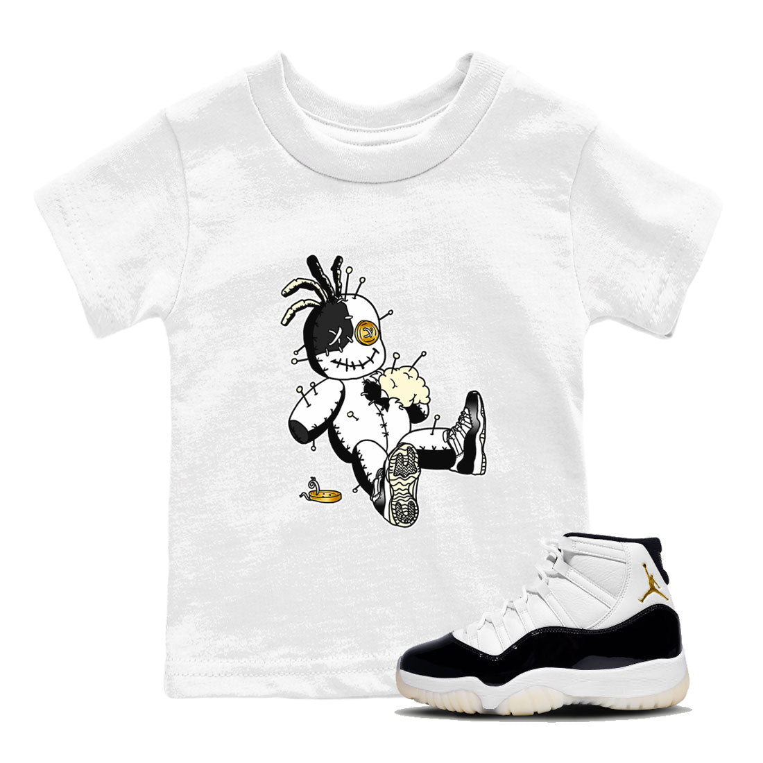 Air Jordan 11 Gratitude shirt to match jordans Voodoo Doll sneaker tees Jordan 11 Retro Gratitude Drip Gear Zone Sneaker Matching Cotton Shirt baby toddler White 1 cotton Shirt