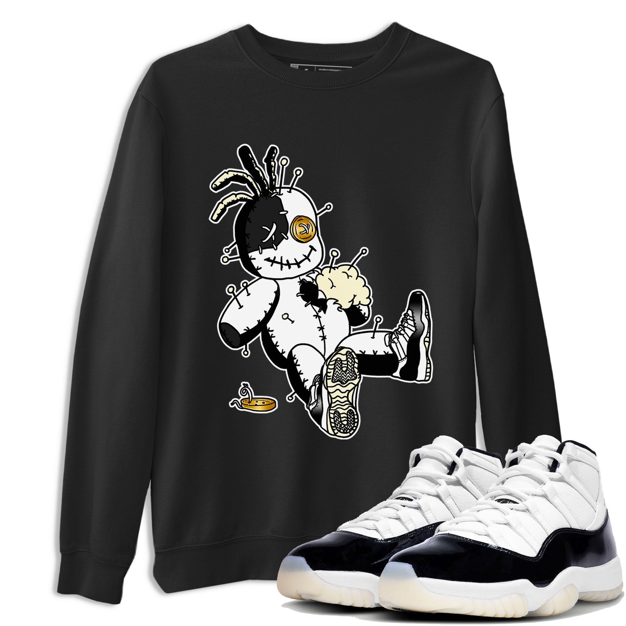 Air Jordan 11 Gratitude shirt to match jordans Voodoo Doll sneaker tees Jordan 11 Retro Gratitude Drip Gear Zone Sneaker Matching Cotton Shirt unisex crew neck cotton Black 1 crew neck shirt