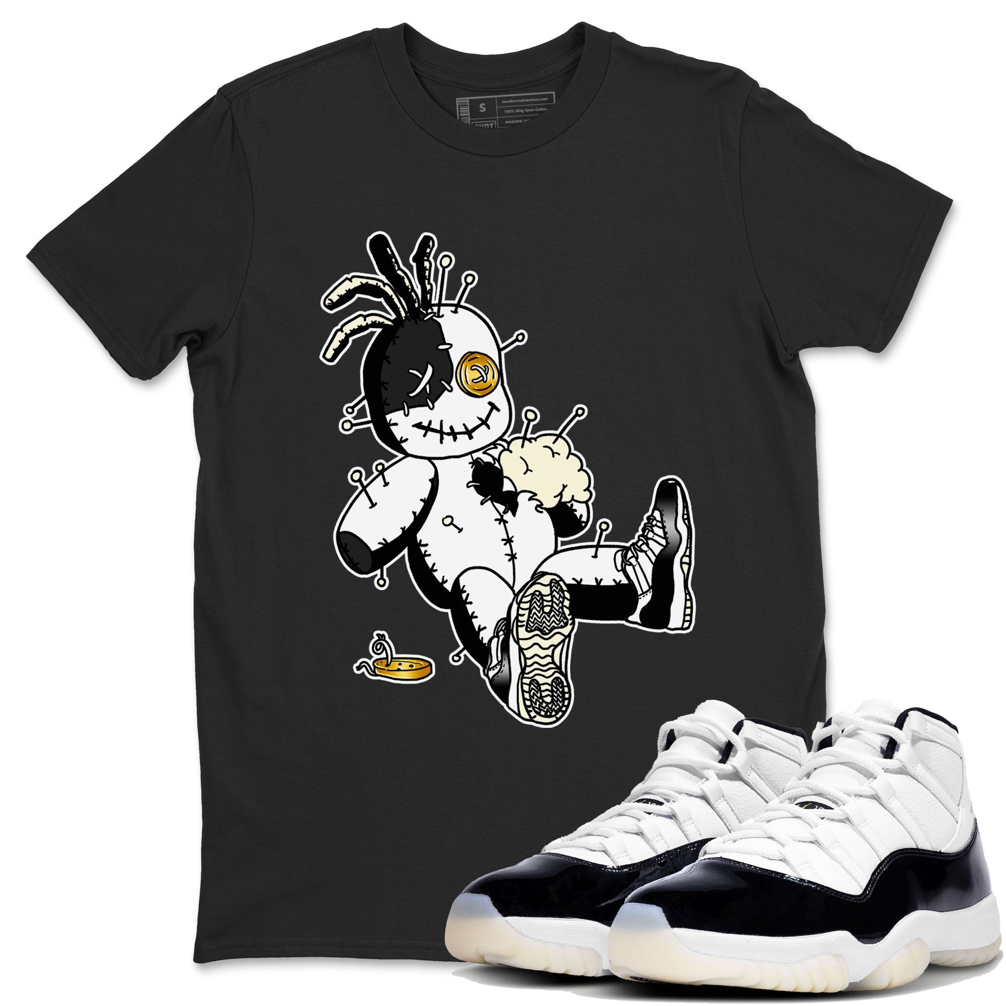 Air Jordan 11 Gratitude shirt to match jordans Voodoo Doll sneaker tees Jordan 11 Retro Gratitude Drip Gear Zone Sneaker Matching Cotton Shirt unisex cotton Black 1 crew neck shirt