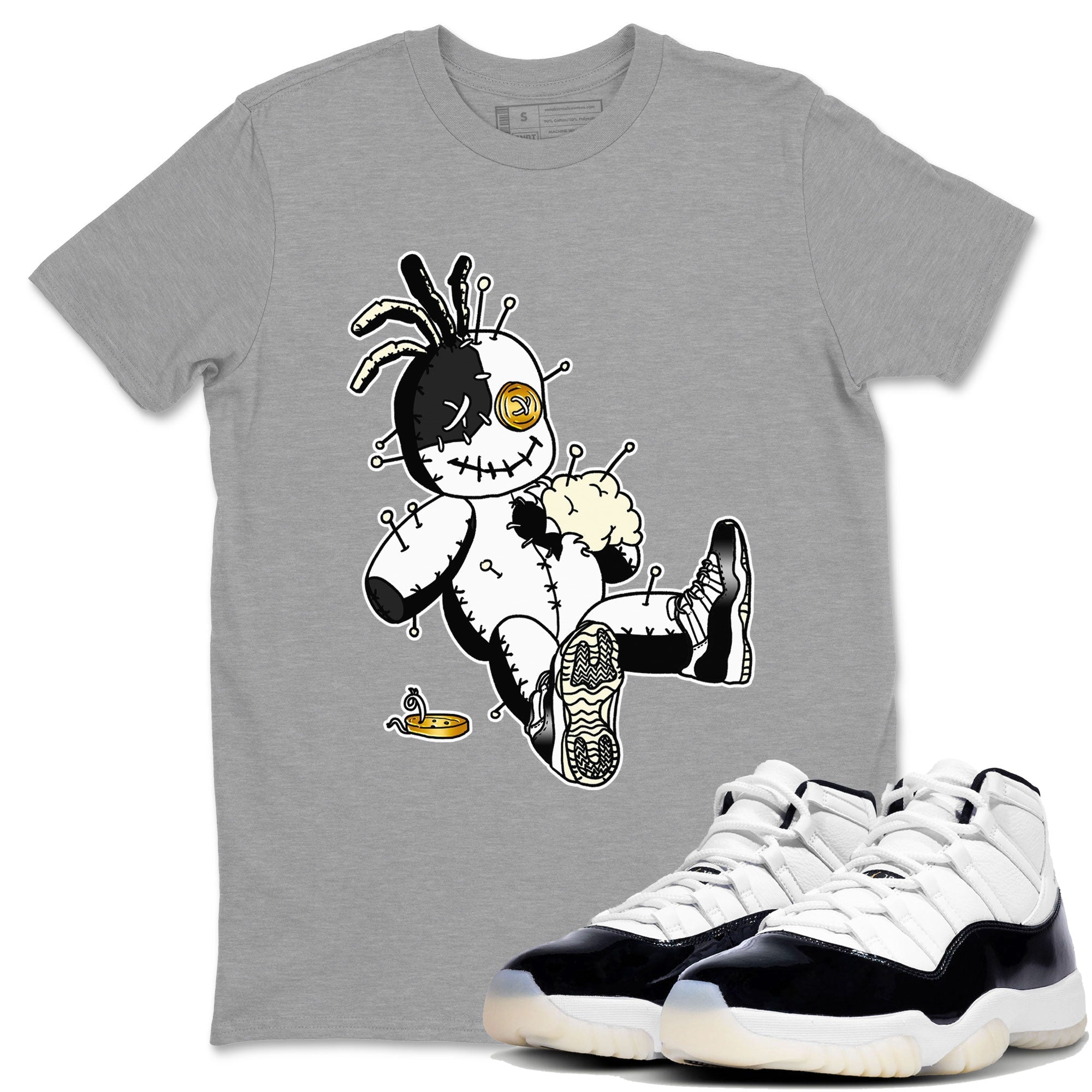 Air Jordan 11 Gratitude shirt to match jordans Voodoo Doll sneaker tees Jordan 11 Retro Gratitude Drip Gear Zone Sneaker Matching Cotton Shirt unisex crew neck cotton Heather Grey 1 crew neck shirt