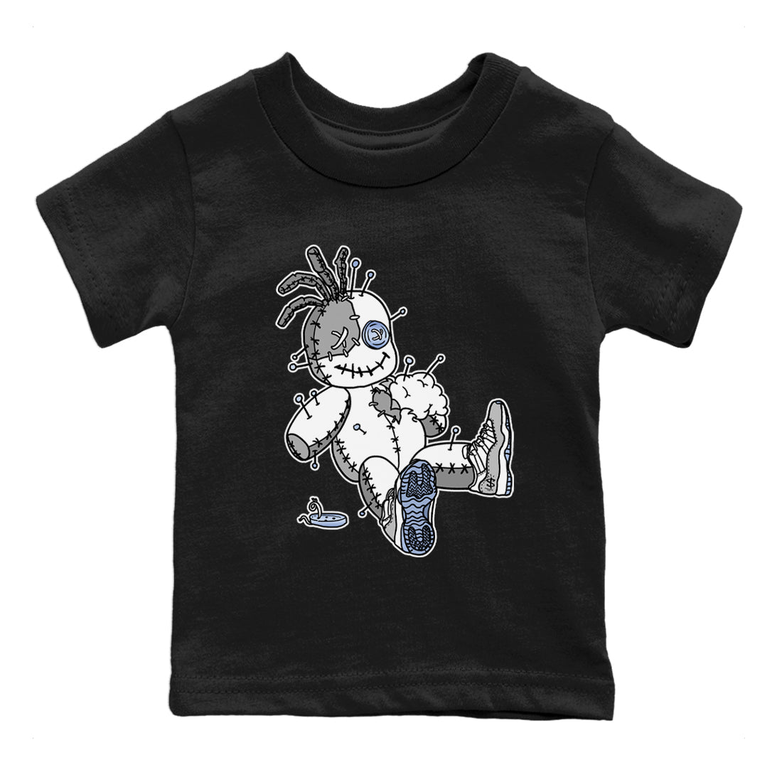 Air Jordan 11 White Cement Voodoo Doll Baby and Kids Streetwear Sneaker Shirt Jordan 11 Retro White Cement Kids Streetwear Sneaker Shirt Washing and Care Tip