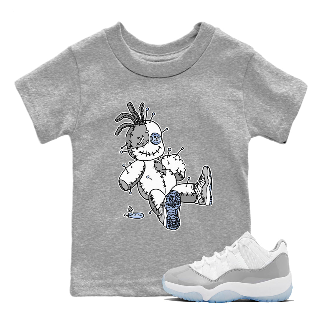 Air Jordan 11 White Cement Voodoo Doll Baby and Kids Streetwear Sneaker Shirt Jordan 11 Retro White Cement Kids Streetwear Sneaker Shirt Size Chart