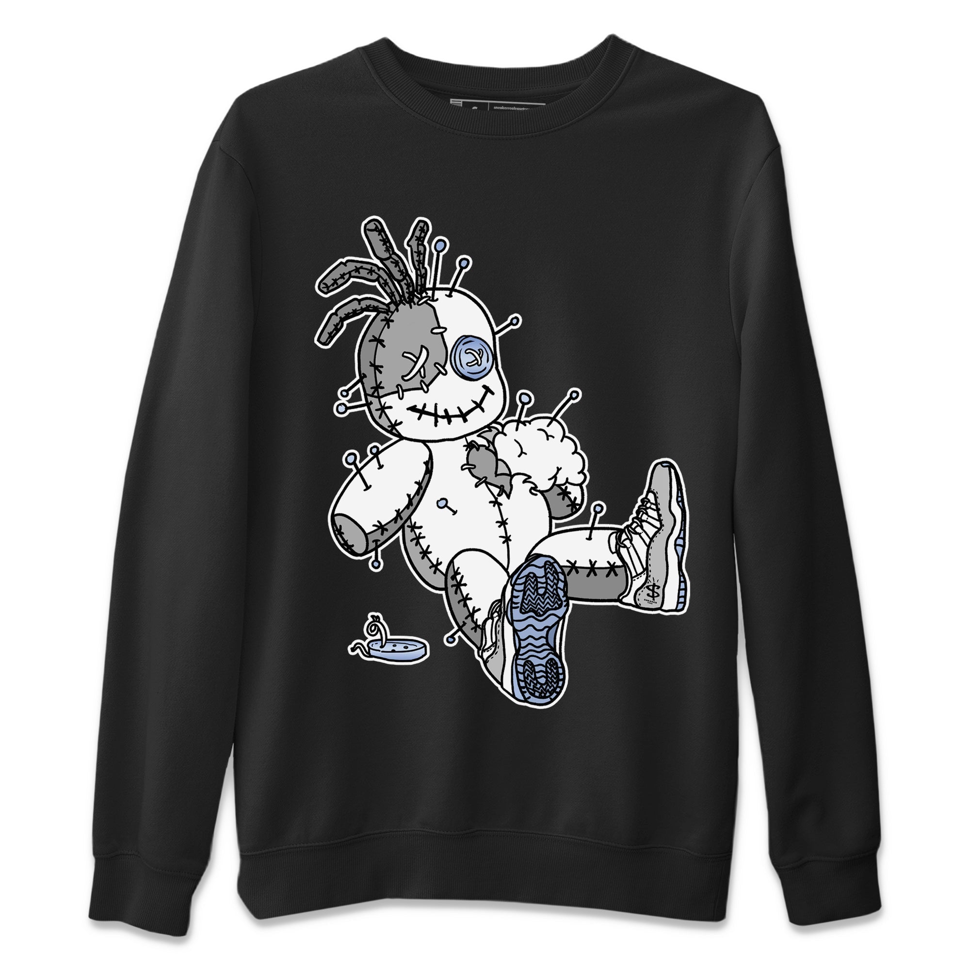 Air Jordan 11 White Cement Sneaker Match Tees Voodoo Doll Streetwear Sneaker Shirt Jordan 11 Retro White Cement Sneaker Release Tees Unisex Shirts Black 2