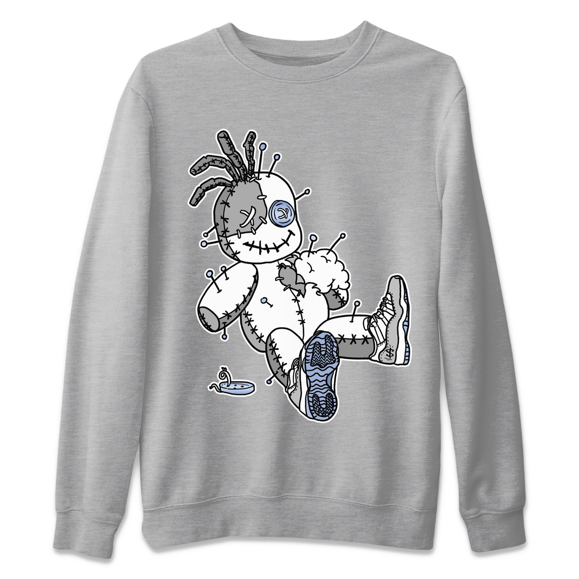 Air Jordan 11 White Cement Sneaker Match Tees Voodoo Doll Streetwear Sneaker Shirt Jordan 11 Retro White Cement Sneaker Release Tees Unisex Shirts Heather Grey 2