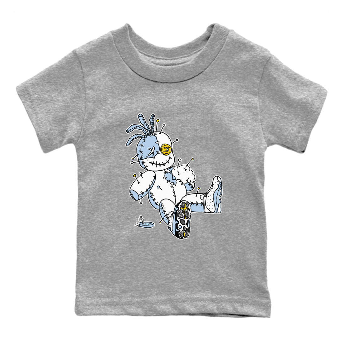 13s Blue Grey shirt to match jordans Voodoo Doll sneaker tees Air Jordan 13 Retro Blue Grey Drip Gear Zone baby toddler Heather Grey 2 cotton Shirt