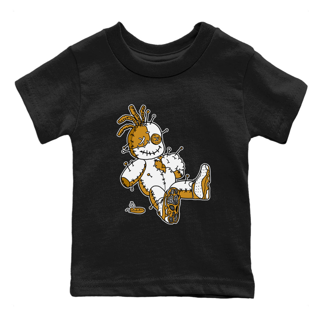Jordan Retro 13 Wheat Sneaker Matching Tee Voodoo Doll Streetwear Sneaker Shirt 13 Wheat Sneaker T-Shirt Kids Shirts Black 2
