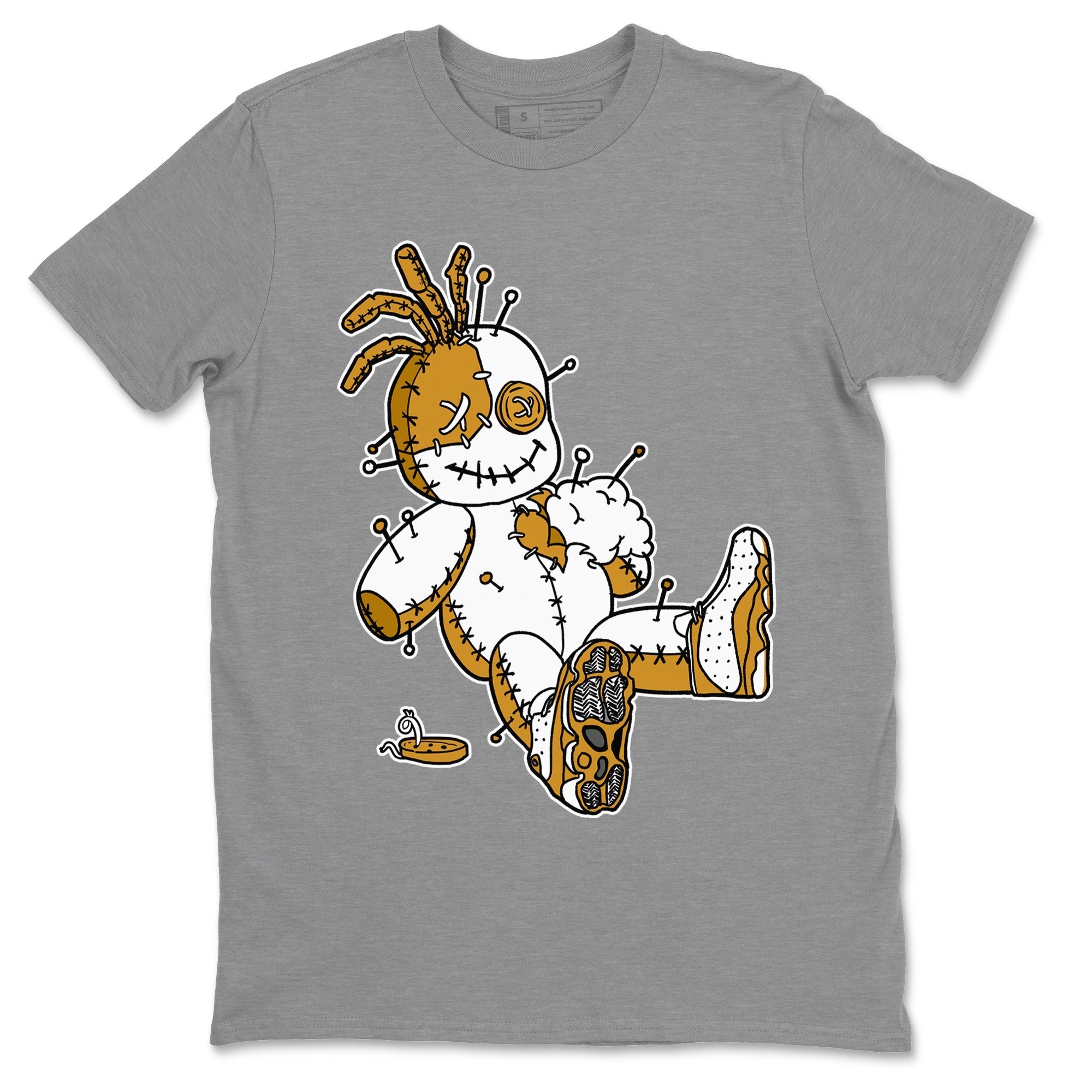 Jordan Retro 13 Wheat Sneaker Matching Tee Voodoo Doll Streetwear Sneaker Shirt 13 Wheat Sneaker T-Shirt Unisex Shirts Heather Grey 2