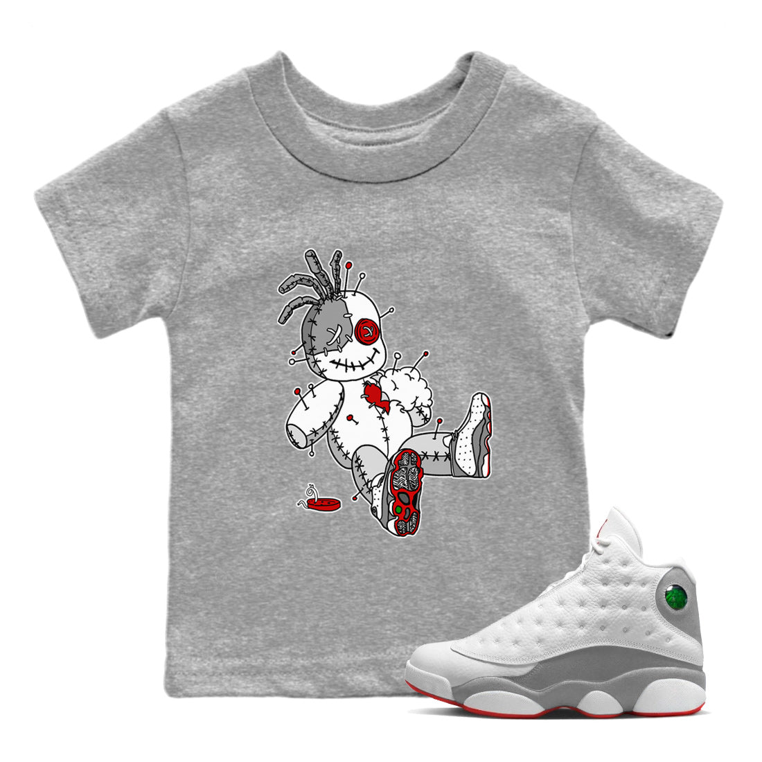 Air Jordan 13 Wolf Grey Voodoo Doll Baby and Kids Streetwear Sneaker Shirt Air Jordan 13 Wolf Grey Kids Streetwear Sneaker Shirt Size Chart