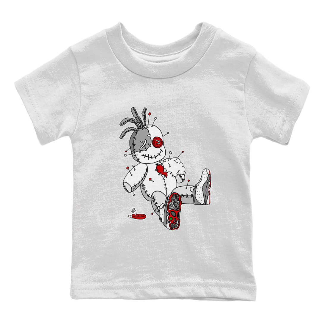 Air Jordan 13 Wolf Grey Sneaker Match Tees Voodoo Doll Streetwear Sneaker Shirt Air Jordan 13 Retro Wolf Grey T-Shirt Kids Shirts White 2