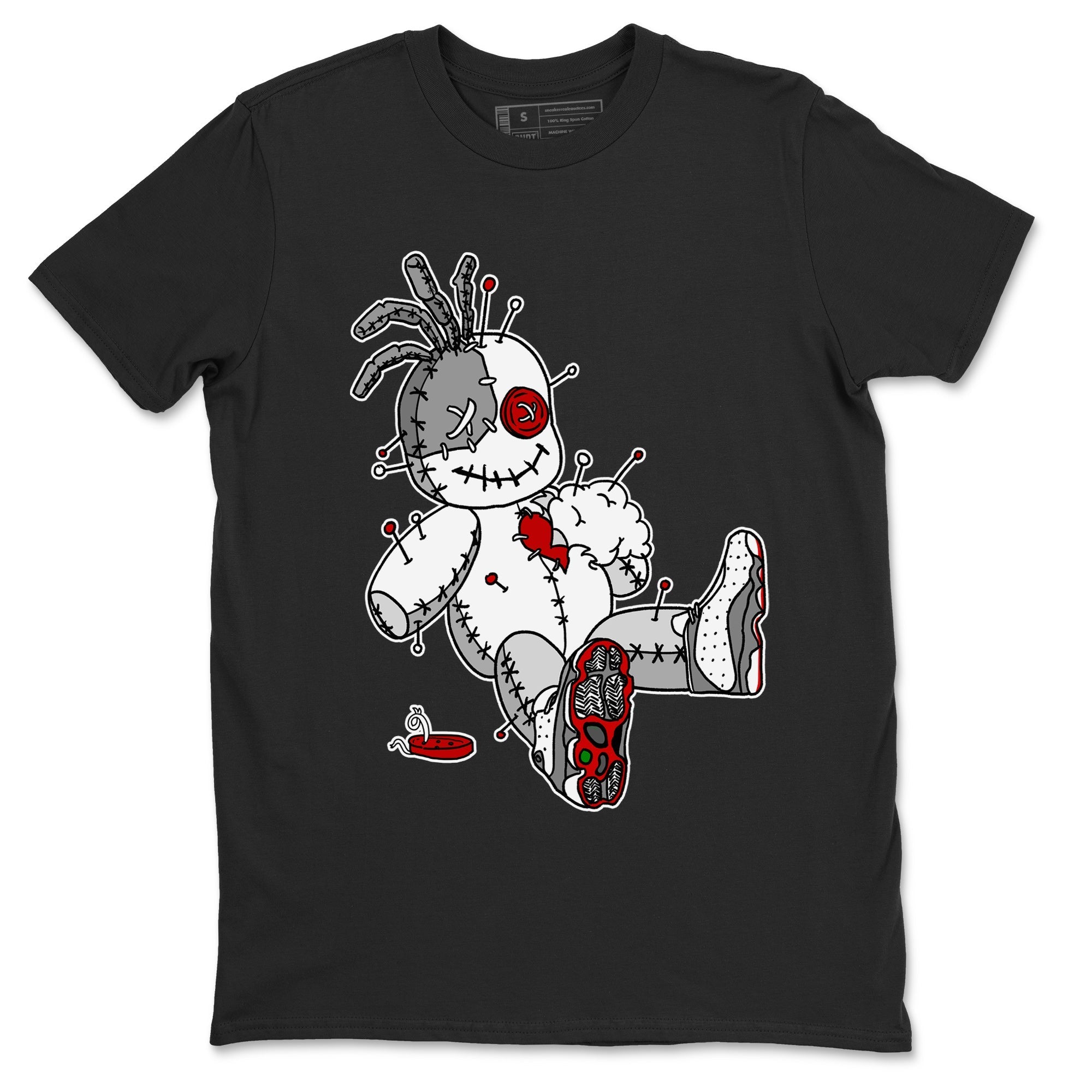 Air Jordan 13 Wolf Grey Sneaker Match Tees Voodoo Doll Streetwear Sneaker Shirt Air Jordan 13 Retro Wolf Grey T-Shirt Unisex Shirts Black 2