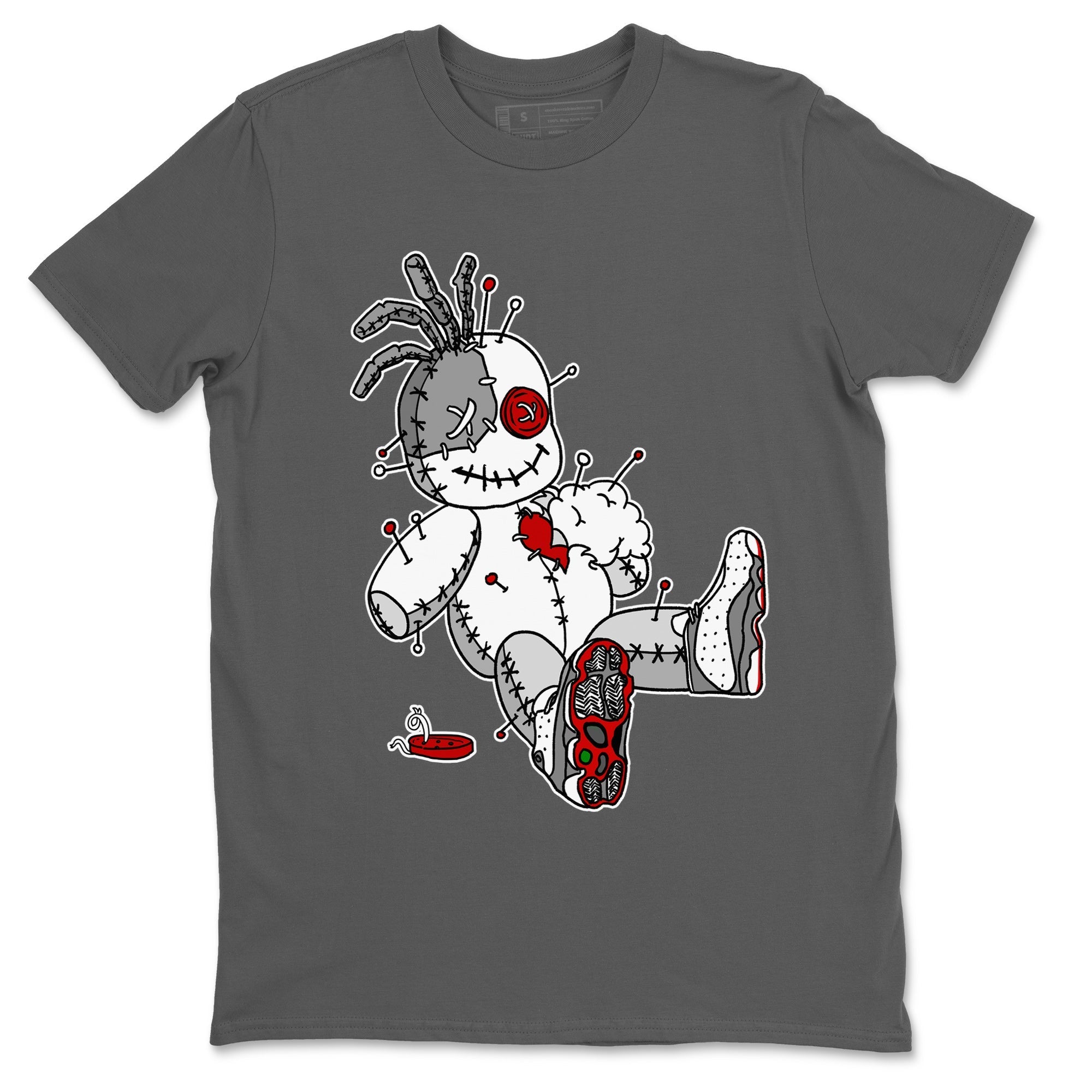 Air Jordan 13 Wolf Grey Sneaker Match Tees Voodoo Doll Streetwear Sneaker Shirt Air Jordan 13 Retro Wolf Grey T-Shirt Unisex Shirts Cool Grey 2