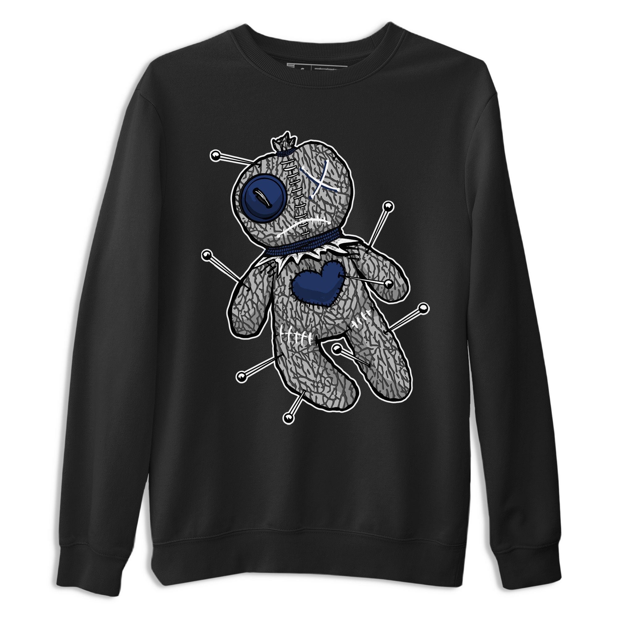 AJ3 Midnight Navy shirt to match jordans Voodoo Doll sneaker match t-shirt 3s Midnight Navy Drip Gear Zone unisex cotton Black 2 Crew Neck T-Shirt