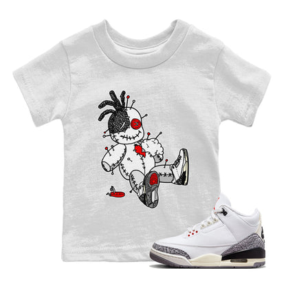 Air Jordan 3 White Cement Shirt To Match Jordans Voodoo Doll Sneaker Tees Air Jordan 3 Retro White Cement Drip Gear Zone Sneaker Matching Clothing Kids Shirts White 1