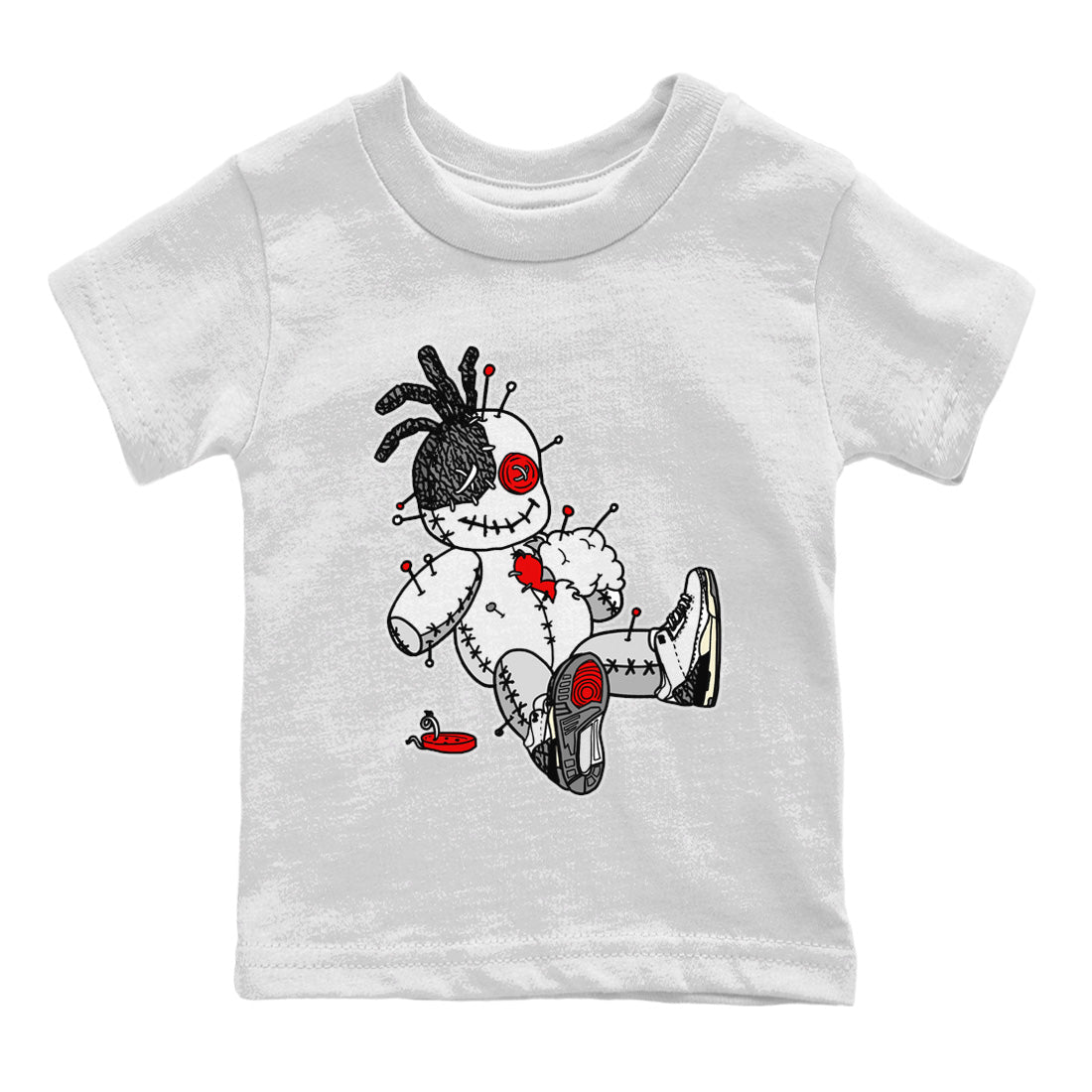 Air Jordan 3 White Cement Shirt To Match Jordans Voodoo Doll Sneaker Tees Air Jordan 3 Retro White Cement Drip Gear Zone Sneaker Matching Clothing Kids Shirts White 2