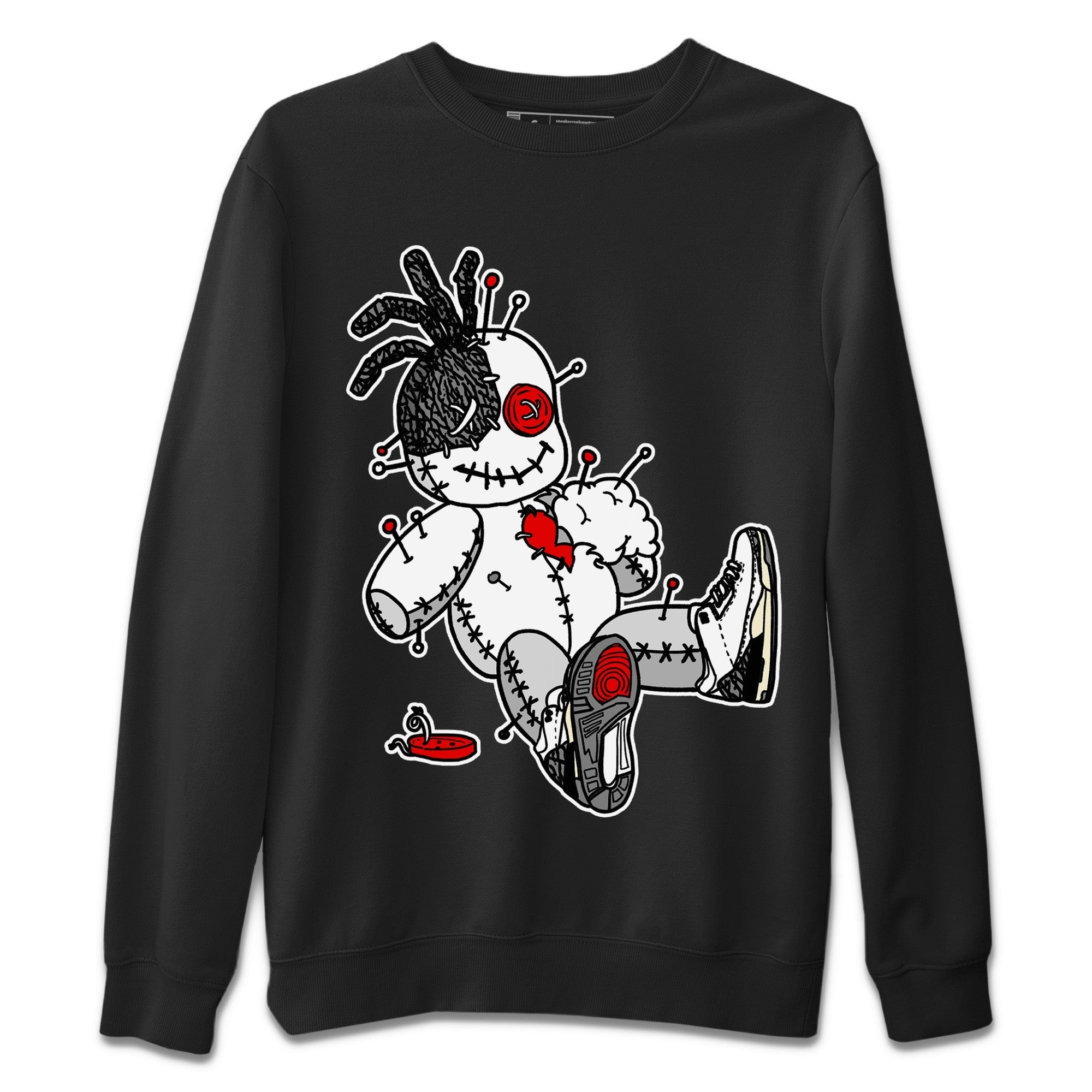 Air Jordan 3 White Cement Shirt To Match Jordans Voodoo Doll Sneaker Tees Air Jordan 3 Retro White Cement Drip Gear Zone Sneaker Matching Clothing Unisex Shirts Black 2