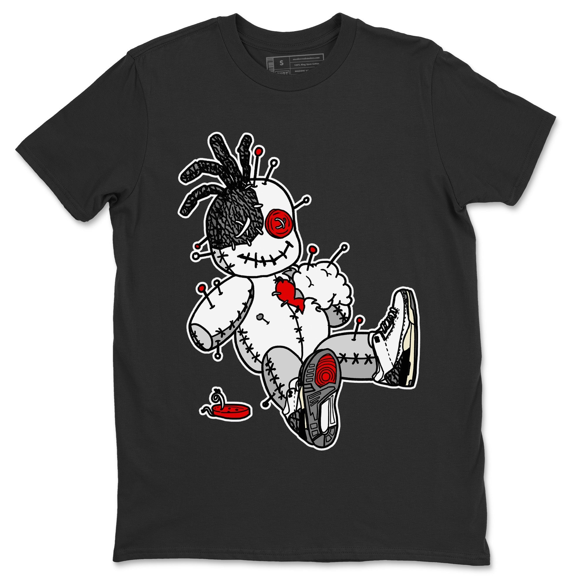 Air Jordan 3 White Cement Shirt To Match Jordans Voodoo Doll Sneaker Tees Air Jordan 3 Retro White Cement Drip Gear Zone Sneaker Matching Clothing Unisex Shirts Black 2
