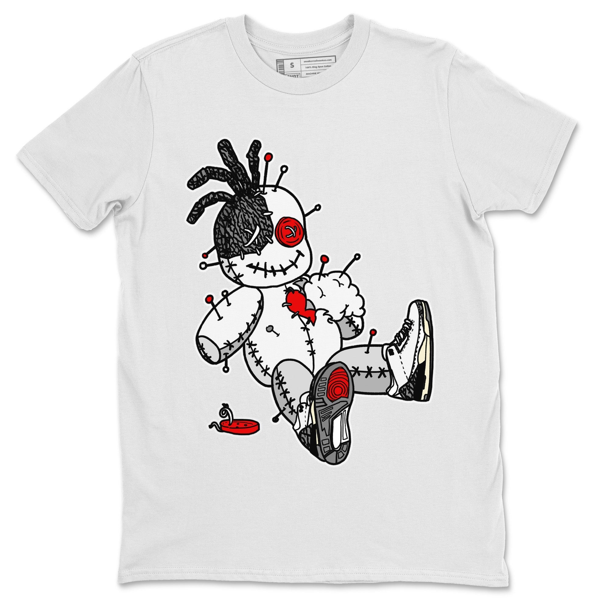 Air Jordan 3 White Cement Shirt To Match Jordans Voodoo Doll Sneaker Tees Air Jordan 3 Retro White Cement Drip Gear Zone Sneaker Matching Clothing Unisex Shirts White 2