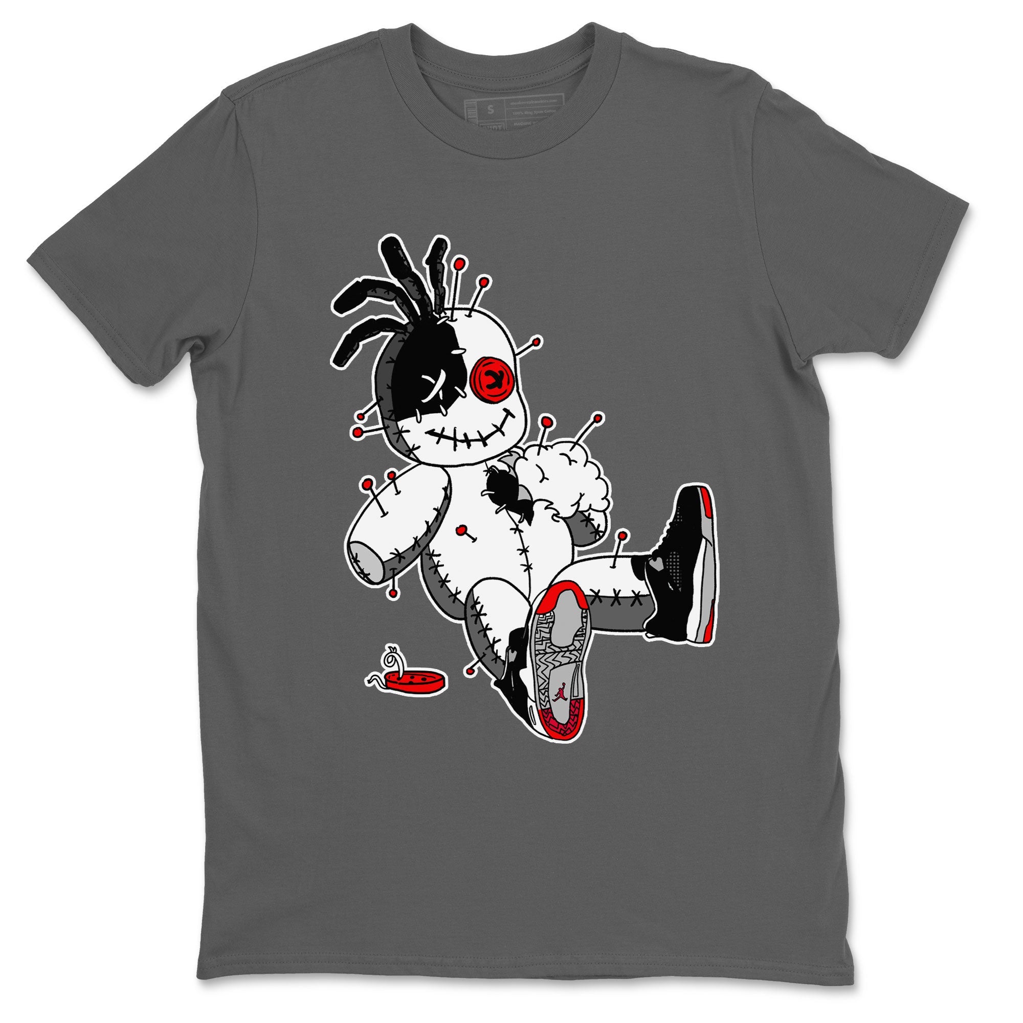 AJ4 Retro Bred Reimagined shirt to match jordans Voodoo Doll sneaker tees Air Jordan 4 Retro Bred Reimagined Drip Gear Zone unisex cotton Cool Grey 2 crew neck shirt