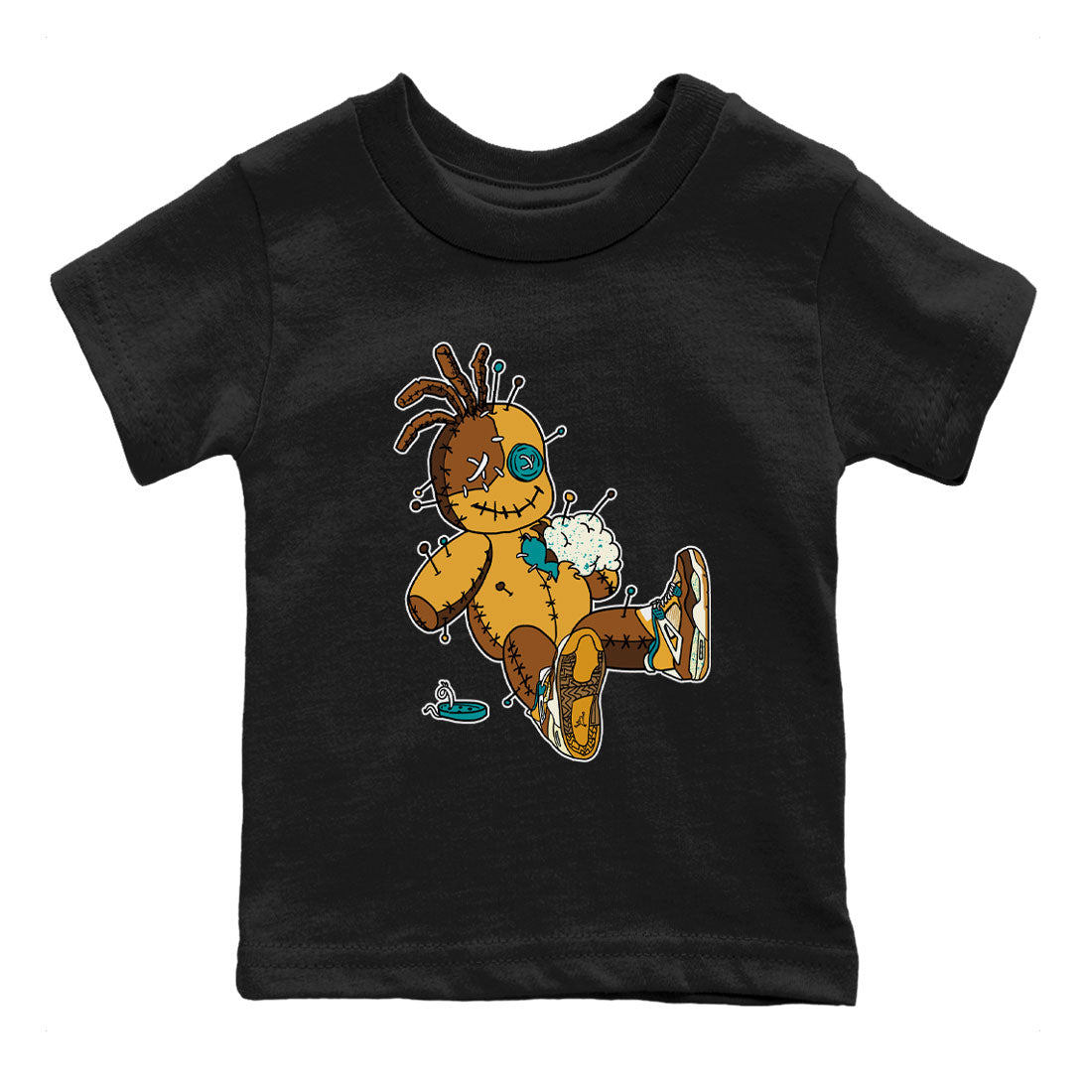 4s Cacao Wow shirt to match jordans Voodoo Doll Streetwear Sneaker Shirt Air Jordan 4 Cacao Wow Drip Gear Zone Sneaker Matching Clothing Baby Toddler Black 2 T-Shirt