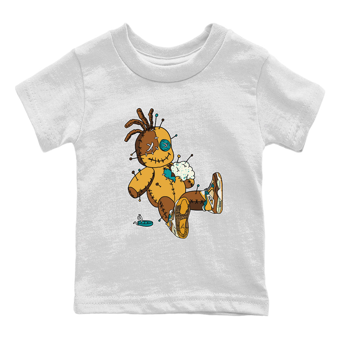 4s Cacao Wow shirt to match jordans Voodoo Doll Streetwear Sneaker Shirt Air Jordan 4 Cacao Wow Drip Gear Zone Sneaker Matching Clothing Baby Toddler White 2 T-Shirt