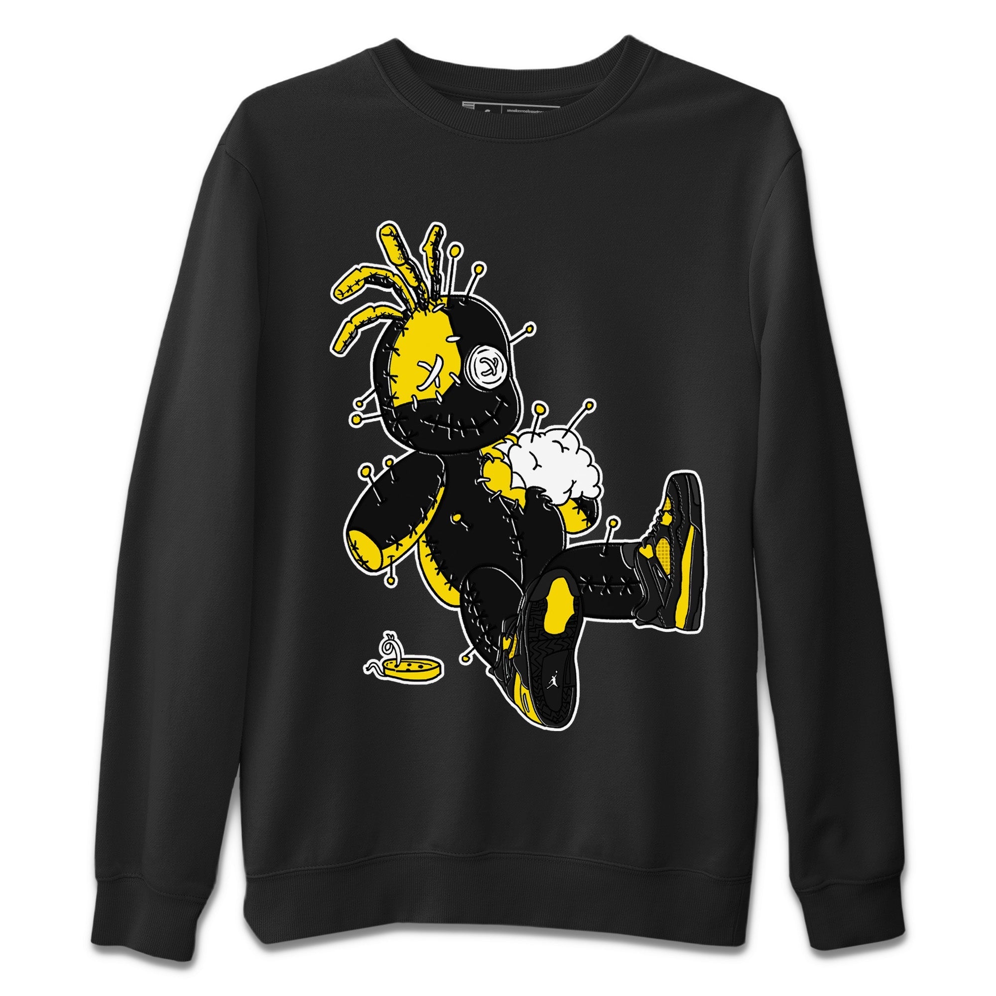 Air Jordan 4 Thunder Sneaker Match Tees Voodoo Doll Streetwear Sneaker Shirt Air Jordan 4 Retro Thunder Sneaker Release Tees Unisex Shirts Black 2