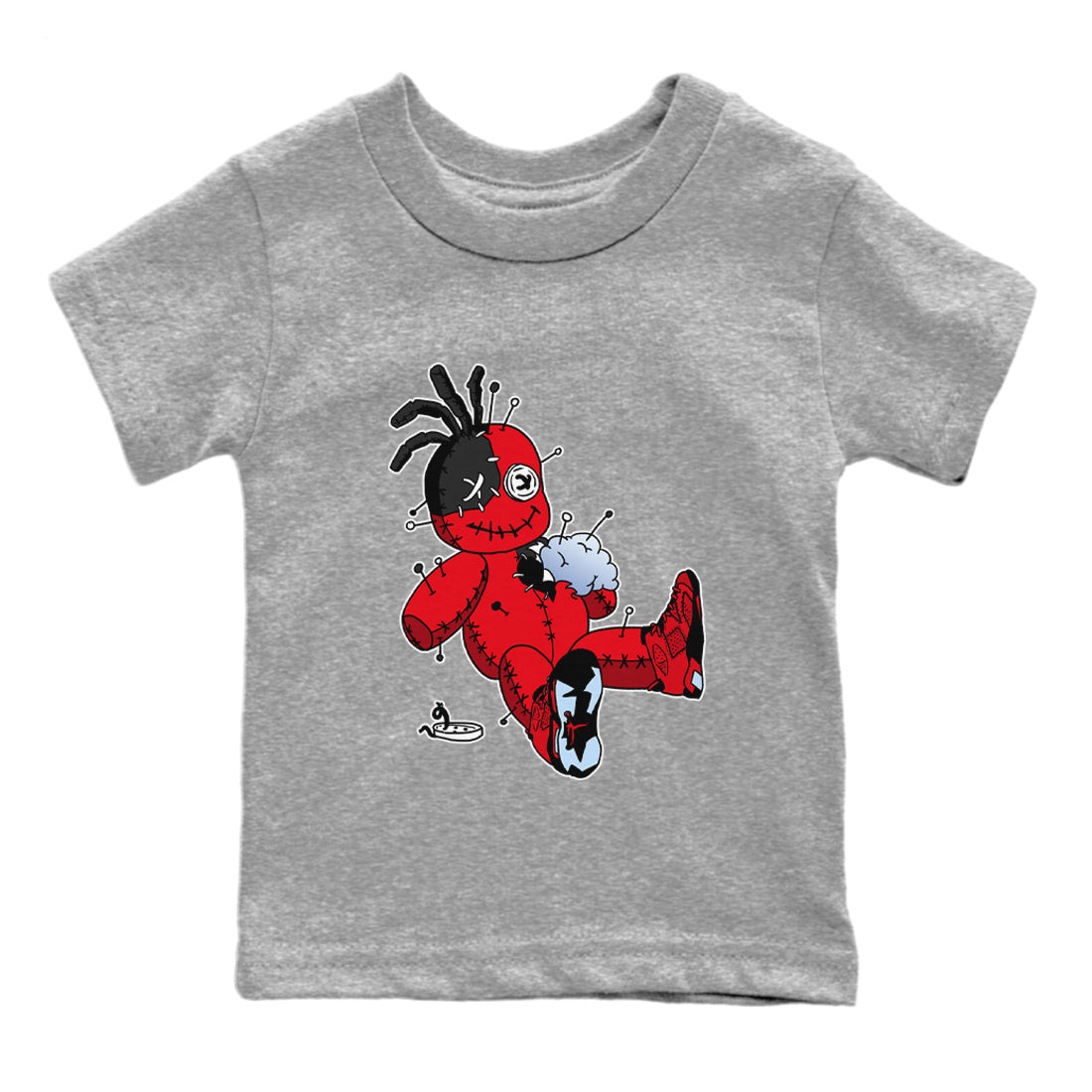 Air Jordan 6 Toro Bravo Sneaker Match Tees Voodoo Doll Streetwear Sneaker Shirt Air Jordan 6 Toro Tees Kids Shirts Heather Grey 2