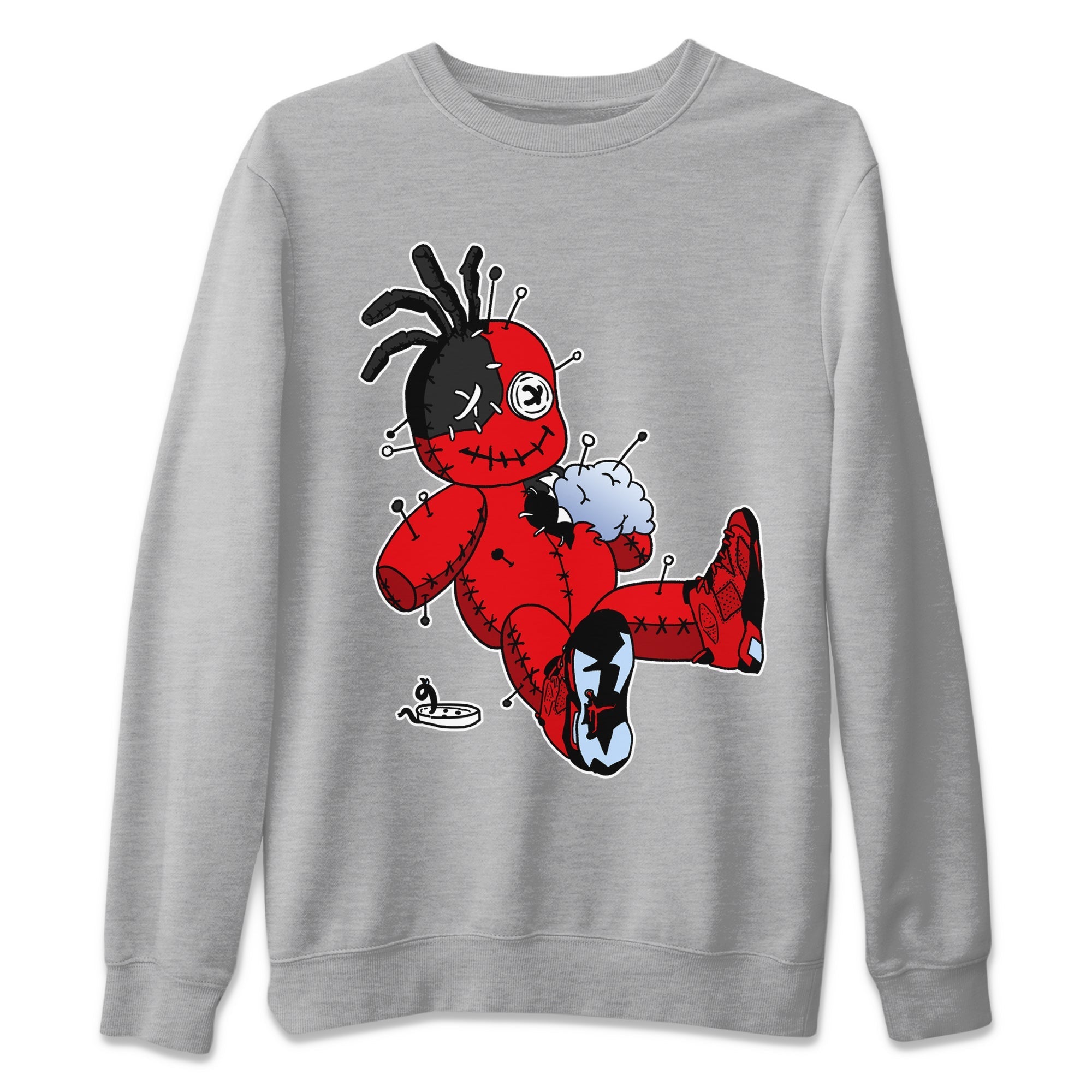 Air Jordan 6 Toro Bravo Sneaker Match Tees Voodoo Doll Streetwear Sneaker Shirt Air Jordan 6 Toro Tees Unisex Shirts Heather Grey 2